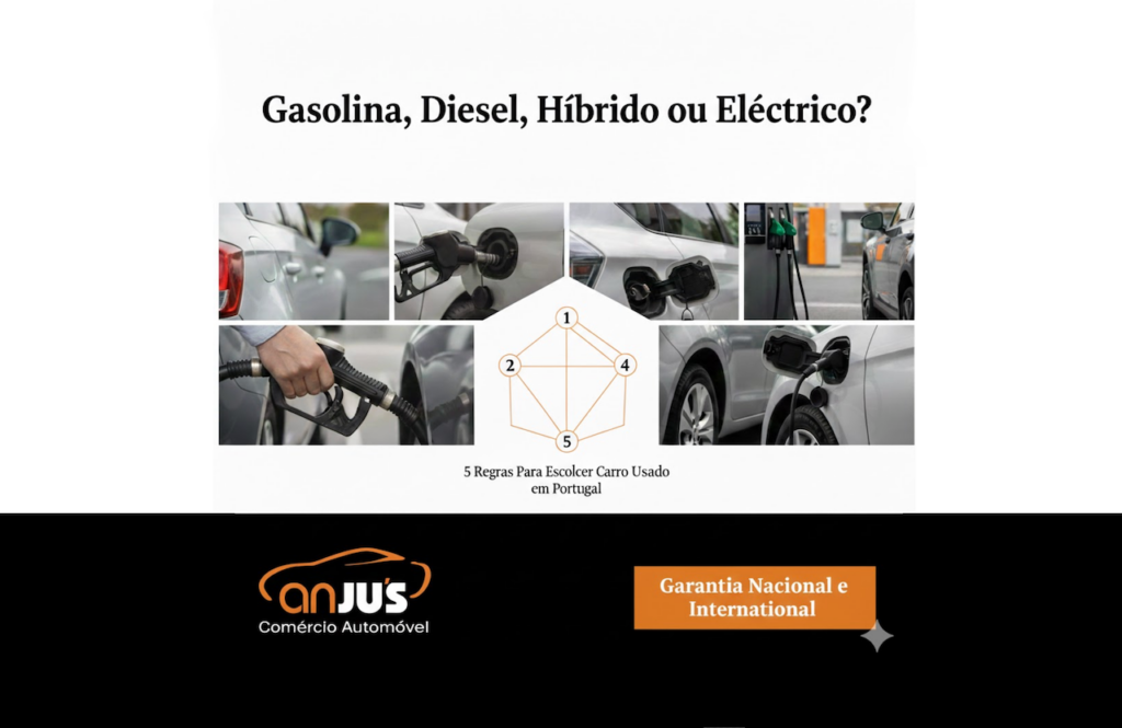 gasolina diesel híbrido ou elétrico carro usado
